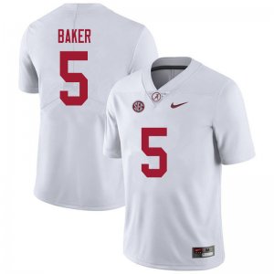 NCAA Men's Alabama Crimson Tide #5 Javon Baker Stitched College 2020 Nike Authentic White Football Jersey BY17F34QI